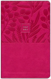 NKJV Thomas Nelson Pink leather soft Red letter berries and vines easy to read comfort print