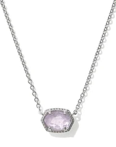 Daphne frame silver purple amethyst necklace