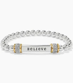 Meridian Believe Two Tone Stretch Bracelet