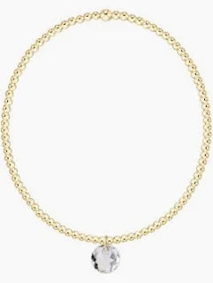 Classic Gold 2mm Bracelet Reflection Small Charm April
