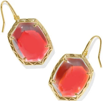 Daphne Gold Dichroic Glass Drop Earrings