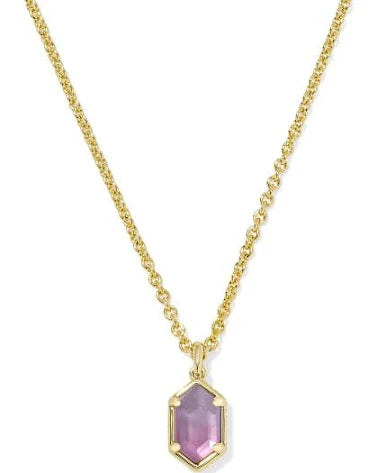 Hallie gold purple watercolor illusion short necklace