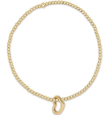 Classic Gold 2mm heart charm bracelet
