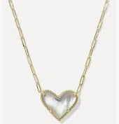 Ari Heart gold ivory statement necklace