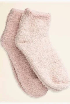 Cozy Chic 2 pair Dusty Rose multi socks