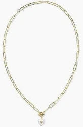 Sasha Heart Silver Ivory Pearl Necklace