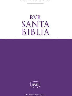 RVR Santa Biblia paperback white and purple
