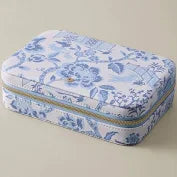 XL Jewelry Travel Case - Garden Toile Blue