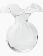 Hibiscus Clear Medium Fluted Vase