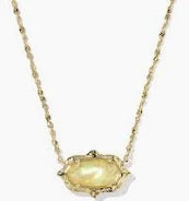 Elisa scalloped frame gold yellow iridescent necklace