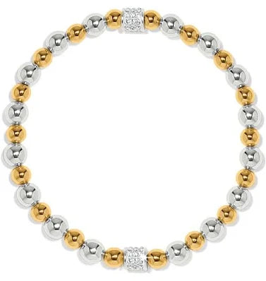 Meridian Petite Silver and Gold Stretch Bracelet