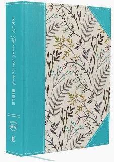 NKJV Journal the Word Bible Large Print Teal Floral Hardcover