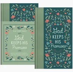 KJV Bible God Keeps His Promises Understanding Bible Prophecy Study Bible Hardcover Green Floral