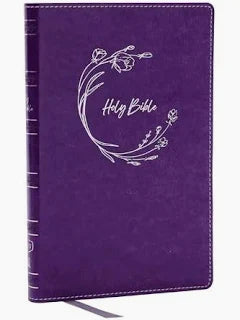 Bible KJV Ultra Thinline Bible Purple Floral Silver on Cover