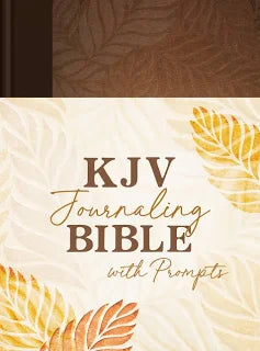 KJV Bible Journaling Bible with Prompts Brown Leaf Pattern Hardcover