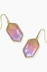 Hallie Gold Sunrise Watercolor illusion Drop Earrings