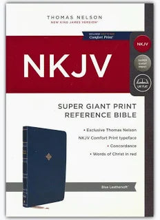 NKJV Super Giant Print Reference Bible Blue Leathersoft