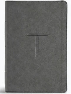 CSB Personal Size Giant Print Bible Charcoal Leathertouch Cross Cover