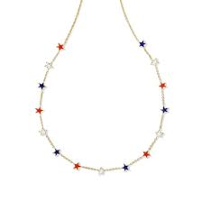 Sierra Star Gold Red White Blue Strand Necklace