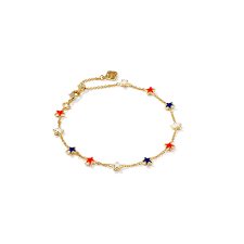 Sierra Star gold red white blue delicate chain bracelet