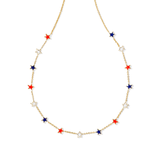Sierra Star gold red white blue mix strand necklace