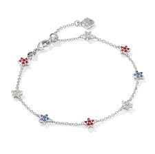 Sierra Star Silver Red White Blue Bracelet