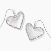Ari Heart Silver ivory statement earrings