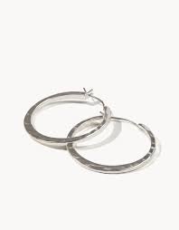Textured Hoop earrings silver