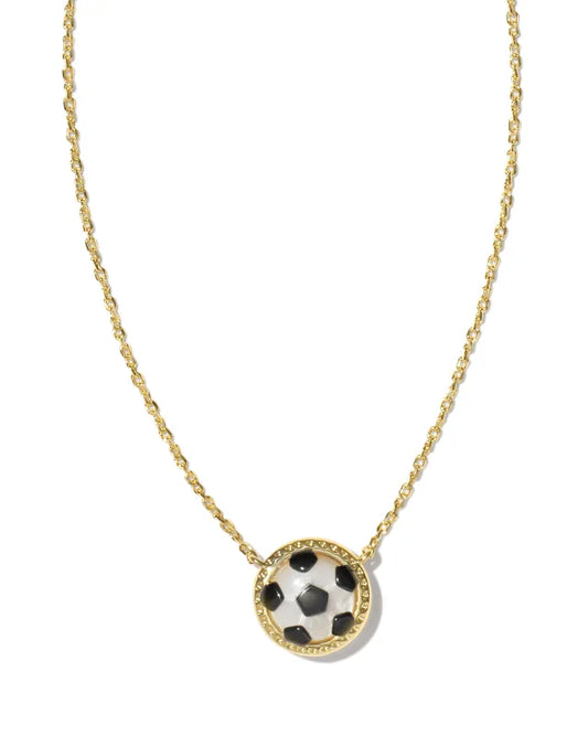 Soccer Ball gold ivory necklace