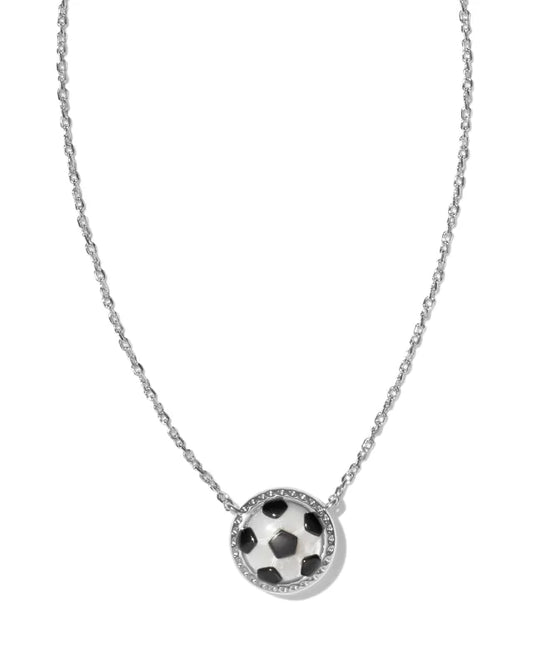 Soccer Ball Silver ivory necklace