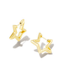 Star Gold Huggie Earrings