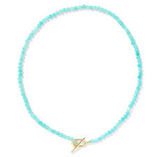 Silvia Gold Teal Amazonite Strand Necklace