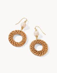 Taupe woven earrings