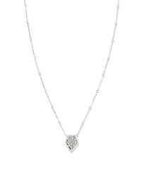 Tess silver framed platinum drusy necklace