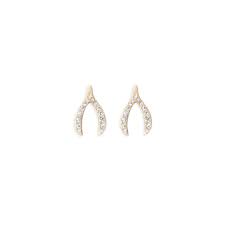 Wishbone gold SLV stud earrings